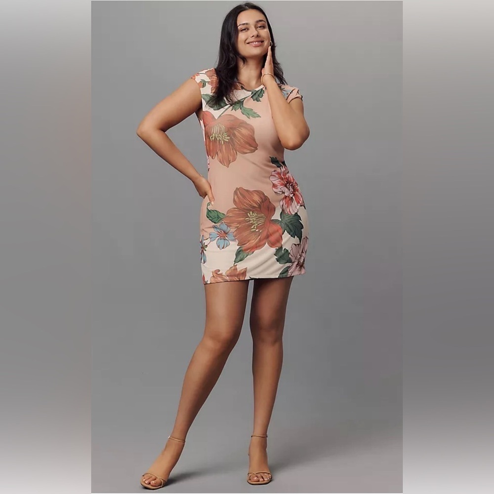 AFRM Anthropologie Fitted Mesh Mini Dress XLP NEW